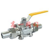 Q61F三片式活接對焊球閥一、產(chǎn)品特征  公稱壓力：1.6-6.4MPa  適用穩(wěn)定范圍：-20～232℃～350℃  適用介質(zhì)：水、油、氣及某些腐蝕性液體（W。O。G）  對焊標(biāo)準(zhǔn)(BW):GB12224.ANSIB16.25  二、主要連接尺寸及重量 單位：mm SIZE	1/4"	3/8"	1/2"	3/4"	1"	1-1/4"	2-1/2"	2" d	11.6	12.7	15	20	25	32	38	50.8 D	17	17	21	2